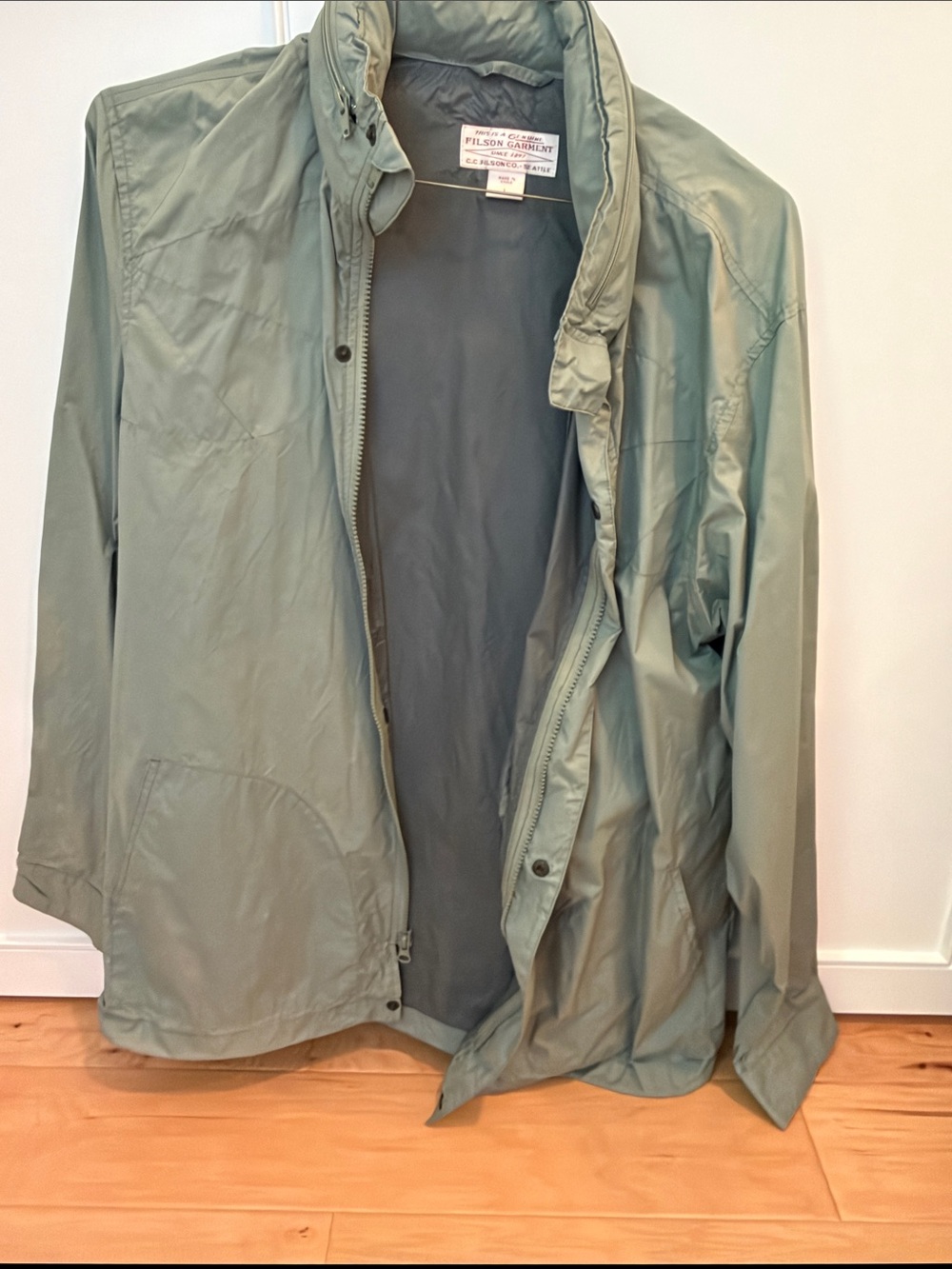 Filson Sage Green Packable Men's Raincoat